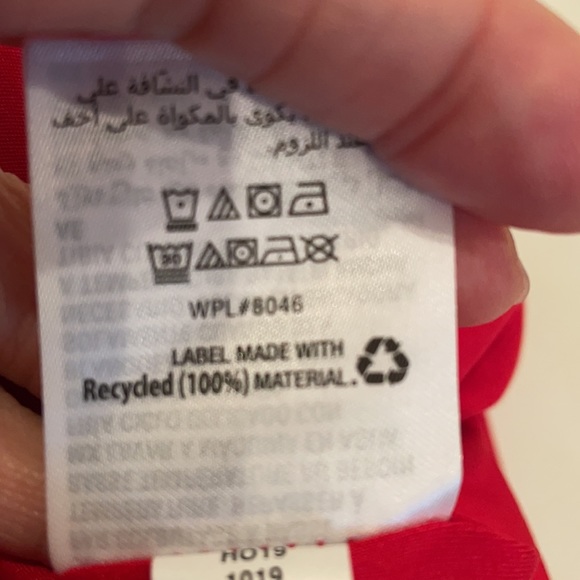 NWT INC red Hollywood runway mini dress tie front drape V day ruched cascade - Picture 14 of 16